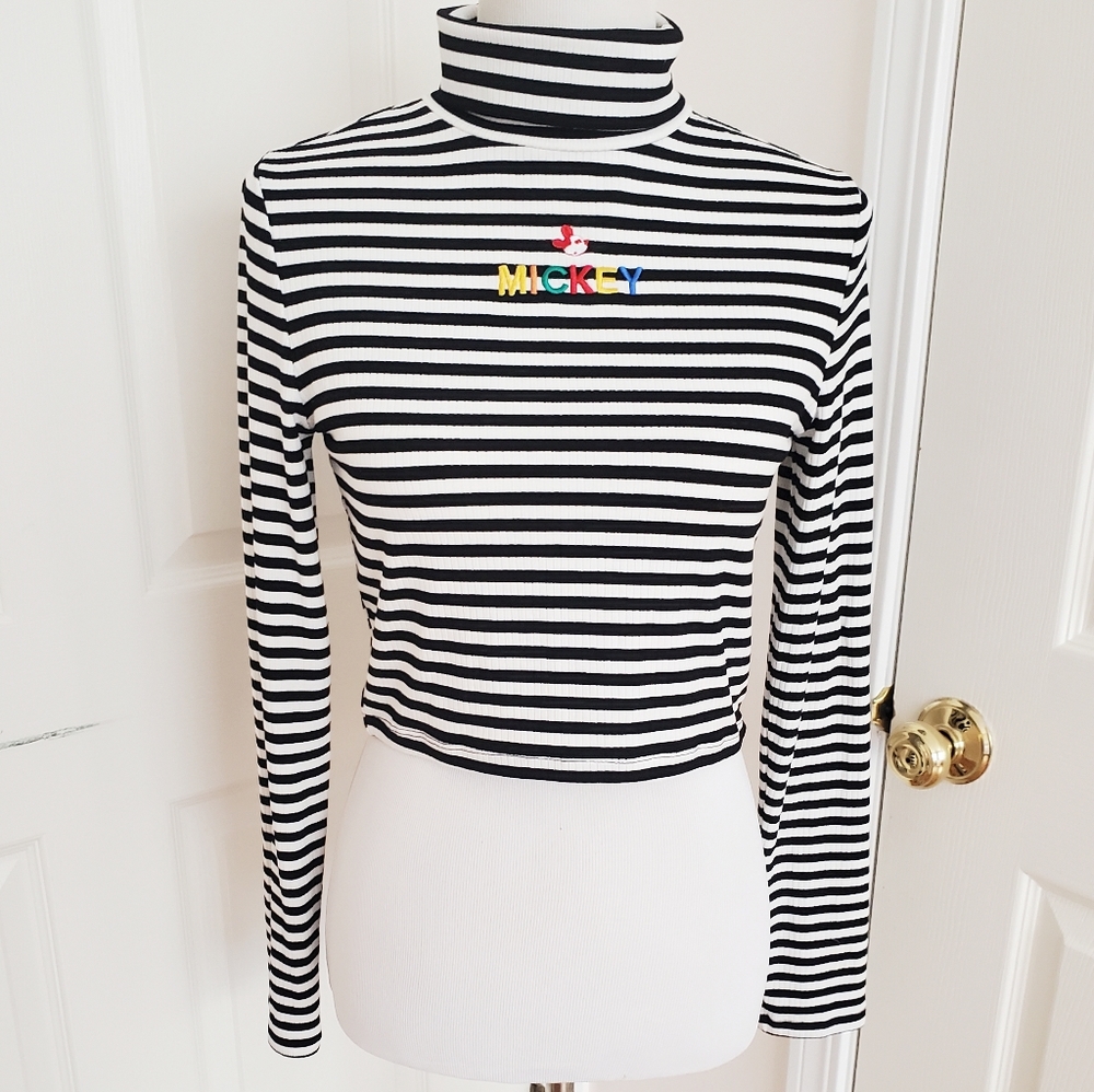 Disney x Forever 21 striped cropped turtleneck